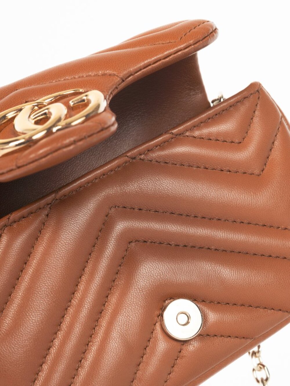 Gucci GG Marmont Brown Matelassé Chevron Mini Shoulder Bag - Picture 9 of 13